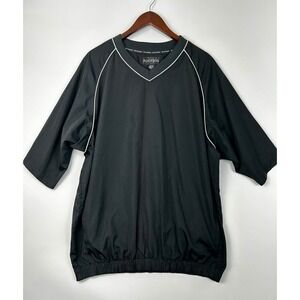 FootJoy Golf Shirt Mens XL Pullover Black Windbreaker V-Neck Performance Top